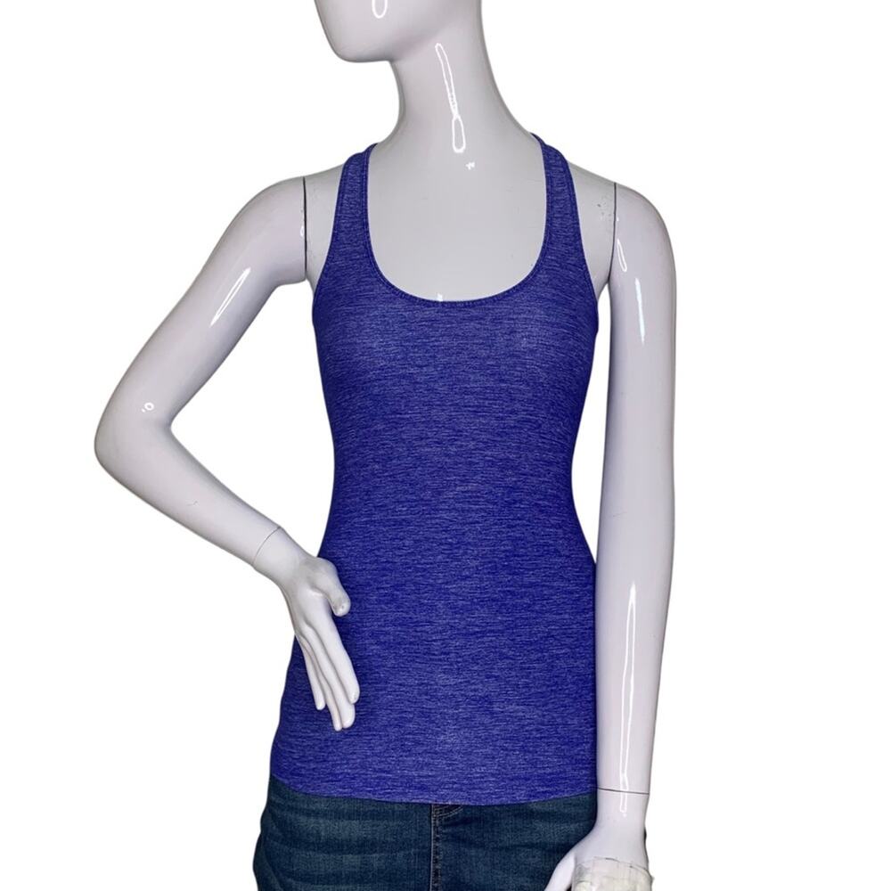 Lululemon Racer Back Tank Top Heathered  Blue Size 2